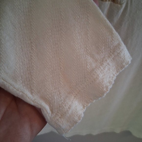 Aventura Cream Long Sleeve Embroidered Organic Cotton Blend Tee - Picture 6 of 12